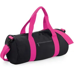 BagBase Runde Sporttasche Sport- und Reisetasche BG140 black/fuchsia 50 x 25 x 25 cm