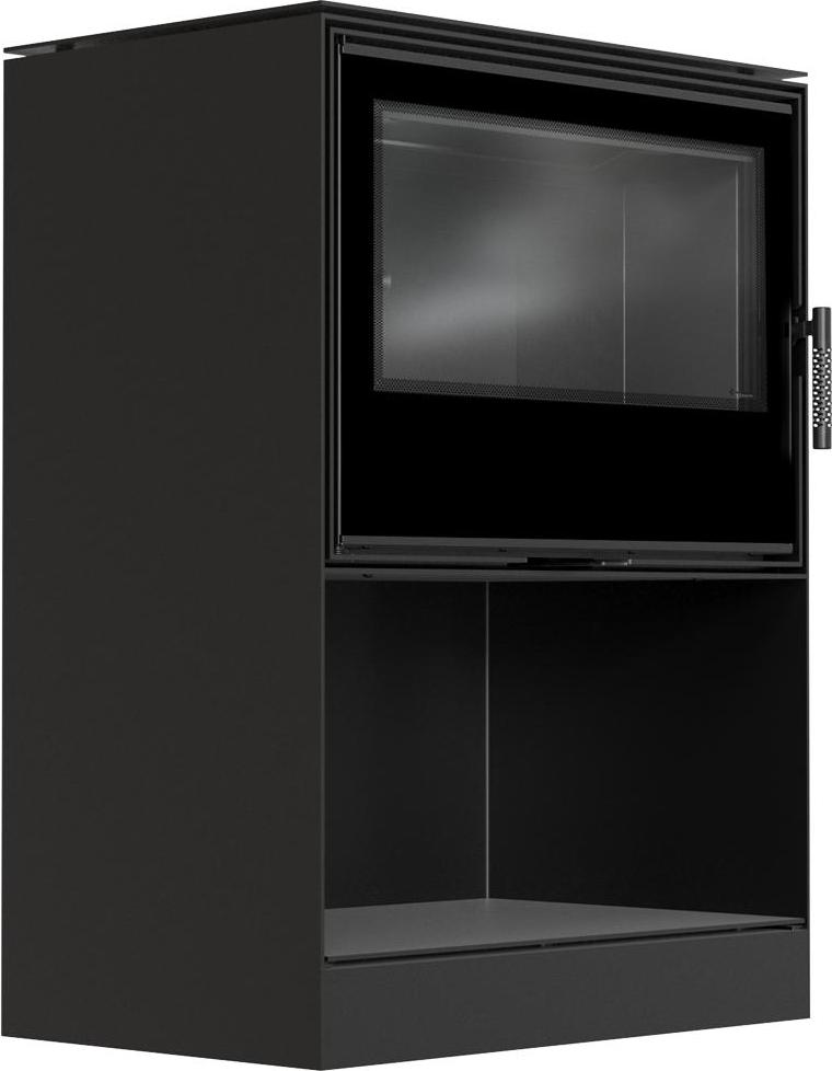 Kaminofen aus Stahl KRATKI KARI 80 Ø 180 12 kW Platz für Holz schwarz Verkleidung