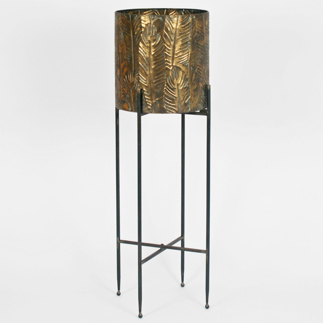 Bay Isle Home Ingirith Handmade Metal Cachepot 80cm H x 27.5cm W x 27.5cm D