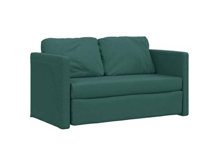 GHVBNMF 2-in-1 Bodensofa mit Schlaffunktion 112 cm Stoff Dunkelgrün Kompakte Klappcouch aus atmungsaktivem Stoff für Wohnzimmer und Schlafzimmer mit dick gepolsterten Kissen.