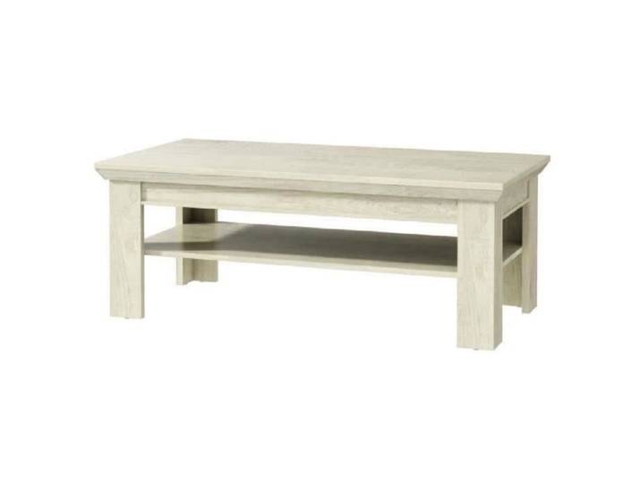 FORTE Kashmir Couchtisch mit Ablagefläche, Holzwerkstoff, Pinie Weiß, 120 x 45 x