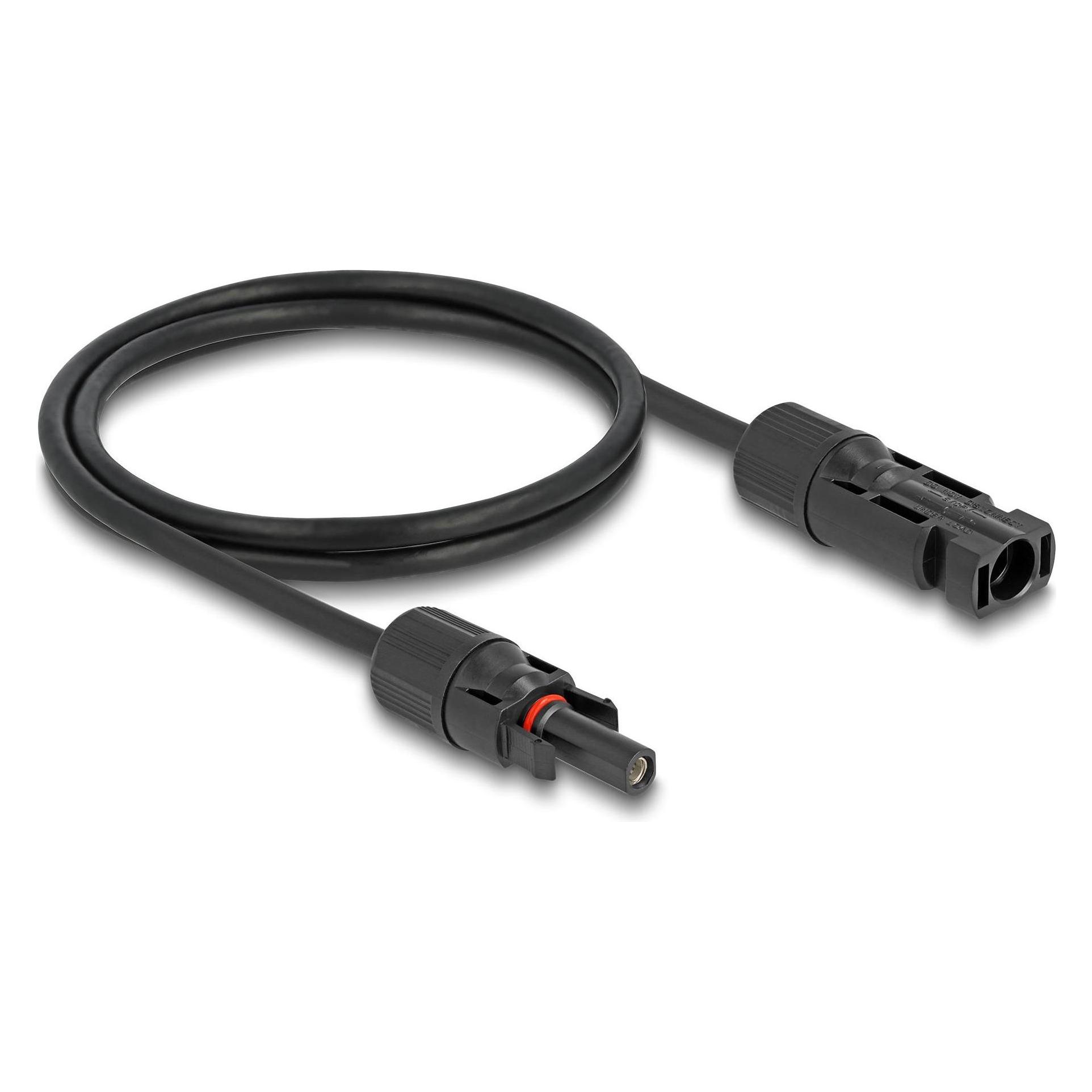 Delock DL4 Solar Kabel 6 mm² Stecker zu Buchse 1 m schwarz (Solarkabel) (88209)