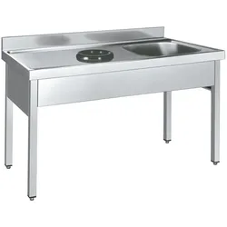 EURAST - Spüle mit rahmen mit becken und ring für die entsorgung - 1800x700x850 mm - 252D8170