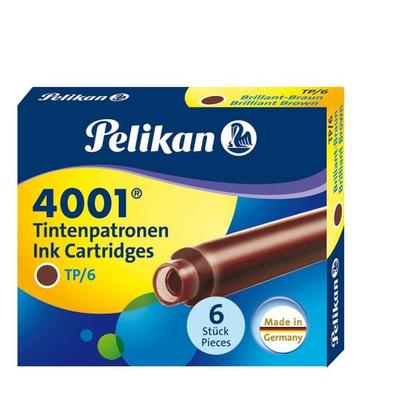 Pelikan Tintenpatronen 4001® 6er Set Standard Tintenpatronen, braun