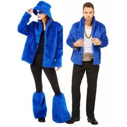 Plüschjacke, blau