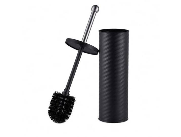 Relaxdays Brosse WC Manche en INOX\, tête remplaçable\, Noir H x D: 38 x 9\,5 cm\, porte-brosse