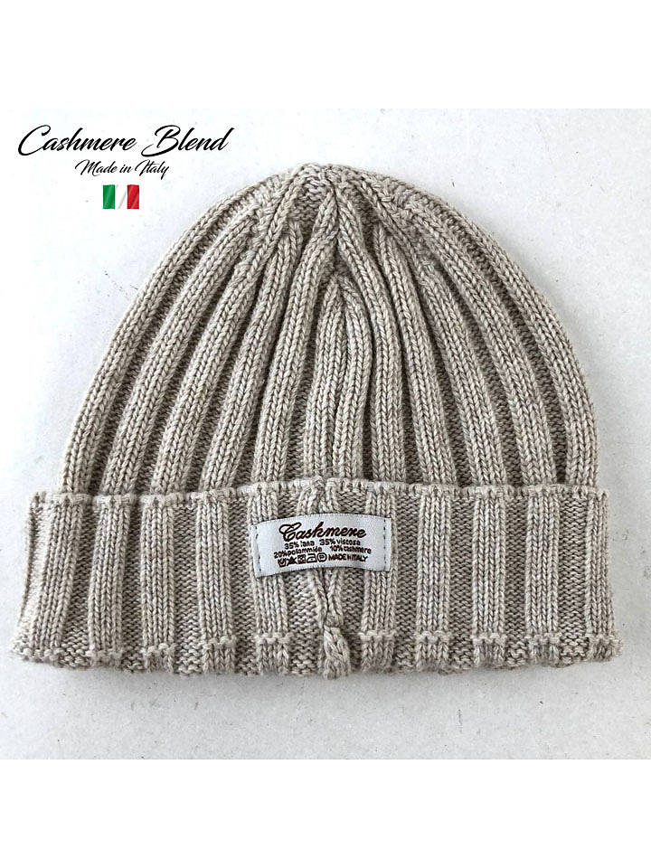 MILANO AMOUR Mütze mit Kaschmiranteil in Beige - onesize