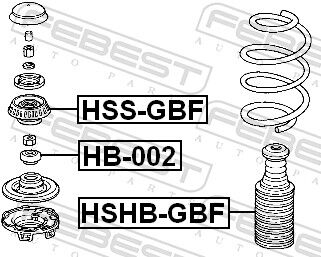 Febest Federbeinstützlager Hss-Gbf Vorderachse Für Honda