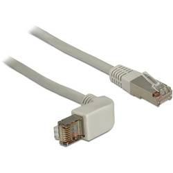 Delock 83644 RJ45 Patchkabel CAT 6a S/FTP 0.50 m Grau Gewinkelter Kabelabgang 1 St.