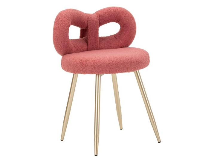 Fauteuil en tissu bouclé\, design incurvé\, 40x67 cm\, couleur rose\, modèle Mini Ilary de Mauro Ferretti