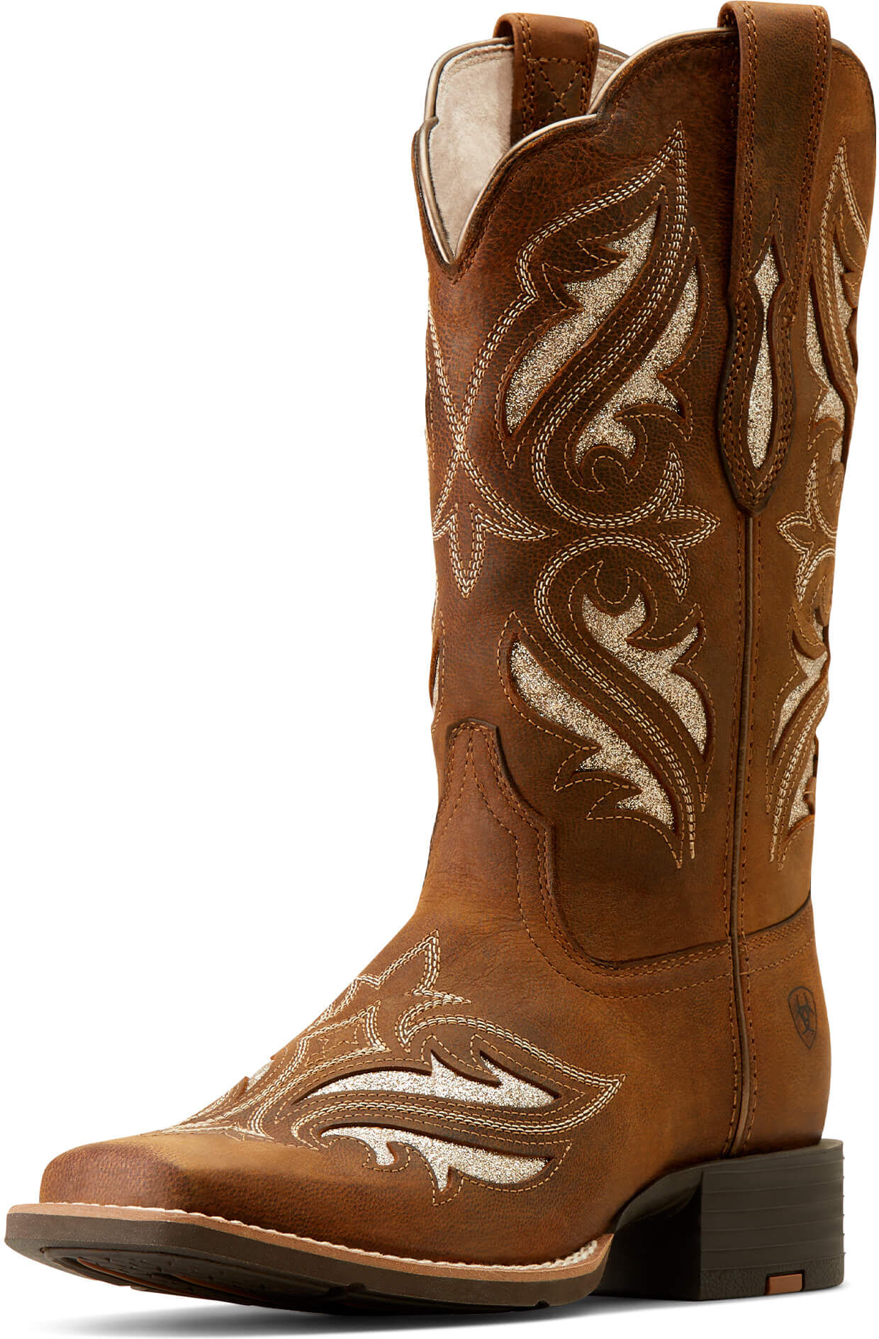Women's Round Up Bliss Cowgirl Boots in Sassy Brown Leather, Size: 10 B / Medium by Ariat