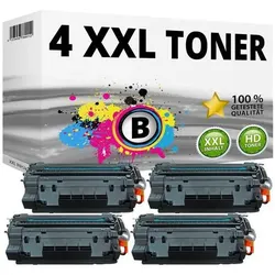 Druckfuxx, Toner, 4x XL TONER für HP 55X CE255X LaserJet P3010 P3015D P3015N P3015DN P3015X M521DN