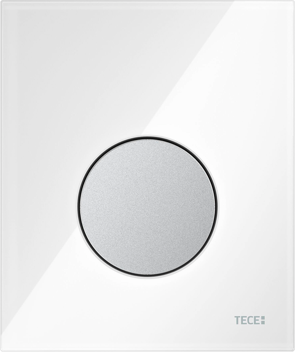 TECEloop Urinal 9242659 verre blanc, bouton chrome mat