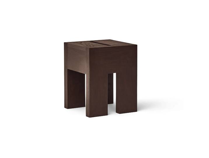 Form & Refine Monolith Beistelltisch Dunkelbraune Esche, 29x29x36 cm