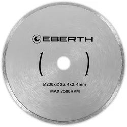 EBERTH Diamanttrennscheibe 230mm, Nassschnitt für Fliesen, Marmor, Porzellan & Keramik