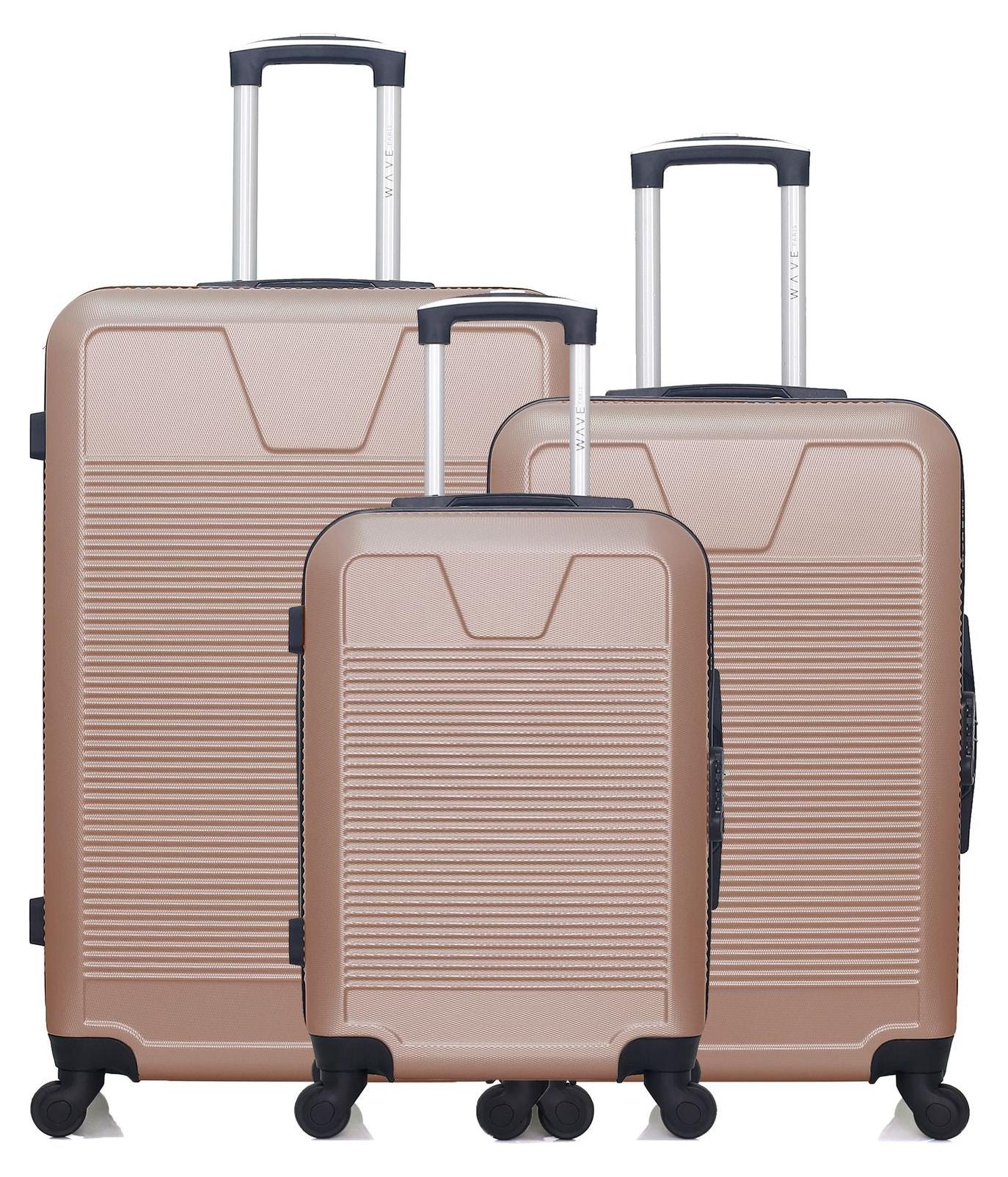 WAVE PARIS - Set bestehend aus 3 Koffern - Großer Koffer, Weekender und Handgepäckkoffer - Modell SELENGA