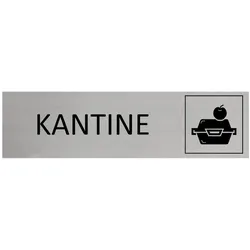CombiCraft Aluminium Türschild Kantine 165x45mm mit 3M-Tape zur Befestigung, einfache Kennzeichnung von Räumen und Bereichen