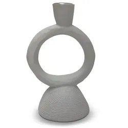 Kerzenleuchter Ring 18 cm Polyresin Weiß