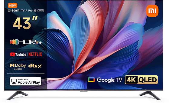 REACONDICIONADO Seminuevo Bueno TV QLED 43" - Xiaomi 43 A PRO, 4K, Quad cortex A55, Smart TV, Google Negro
