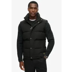 Superdry für Herren. M5012151A Weste ohne Kapuze Everest schwarz (S), Lässig, Nachhaltig, Recyceltes Nylon