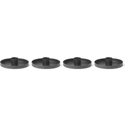 4X Kerzenhalter 9cm Metall Stabkerzenhalter Kerzenteller Kerzenständer Candle Holder Kerzenpin Stabkerzen Tafelkerzen SCHWARZ Adventskranz weihnachtliche Tischdekoration scandic chic