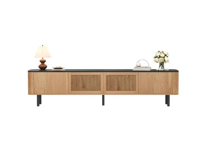 BTM Moderner TV-Schrank, TV-Ständer, TV-Paneel, niedrigerer TV-Ständer. Einzigartiges Design. 190 x 35 x 45 cm (L x B x H)
