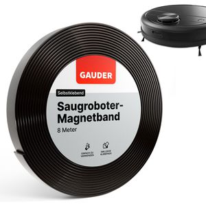 Gauder Magnetband schwarz, Saugroboter, selbstklebend, 2mm Stärke, 25mm x 8m