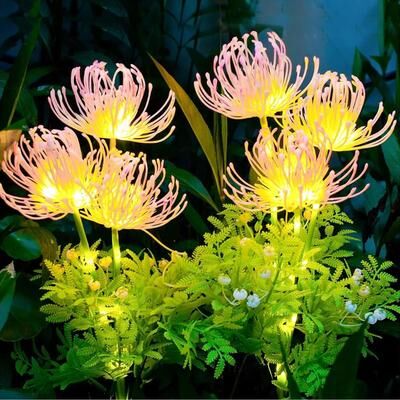 Uplift Essentials Solar Garden Flower Lights Outdoor Decorative Floral Shore Lights For Courtyard & Lawn pink