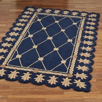 Feizy Import "Regal Empire II Rectangle Rug Navy with Gold, 5'3"" x 8'3"", Navy with Gold"