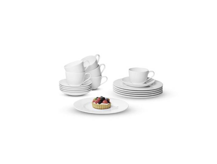 Kaffeeservice Noblesse 18tlg Weiß Porzellan Kaffeegeschrirr