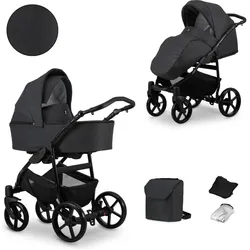 Kunert, Kinderwagen, 2in1 MATA in Anthrazit/Graphit – Vielseitiger Babywagen für Komfort und Sicherheit