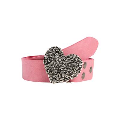 Ledergürtel RETTUNGSRING GÜRTEL "»Gump Pink«, mit austauschbarer Schließe »Rosenherz Komplett«", Damen, Gr. 105, rosa, Rindsleder, Gürtel Ledergürtel