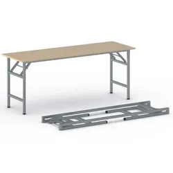 Klapptisch FAST READY, 170x50 cm, graues Metallgestel, Buche