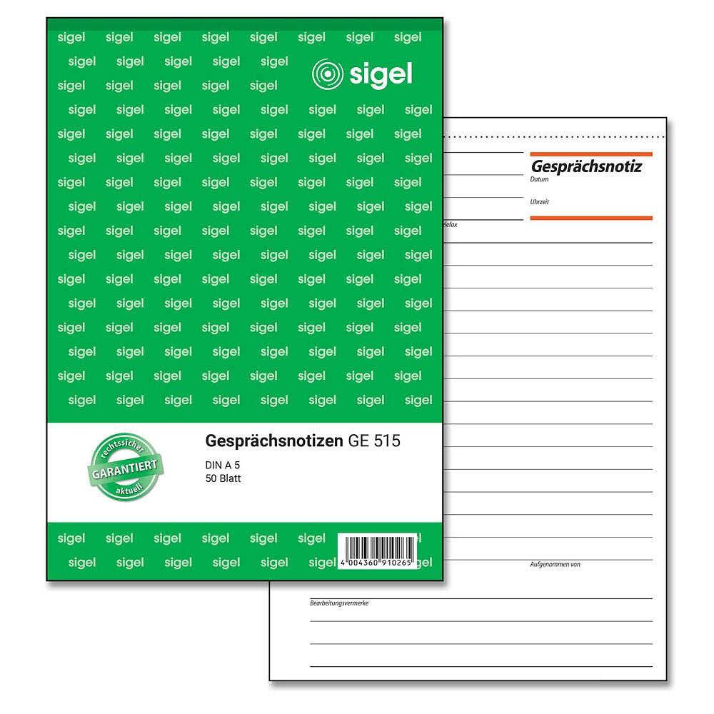 sigel Gesprächsnotiz Formularbuch GE515