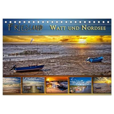 Friesland - Watt und Nordsee (Tischkalender 2026 DIN A5 quer), CALVENDO Monatskalender