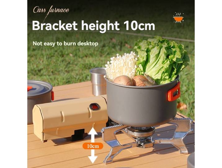 Réchaud à gaz portable pliable 2670W pour camping, pique-nique, voyage, cuisson, grill, système de chauffage pour randonnée et camping