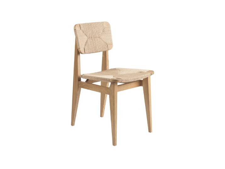GUBI Chaise C-Chair oak oiled, assise et dossier en osier naturel