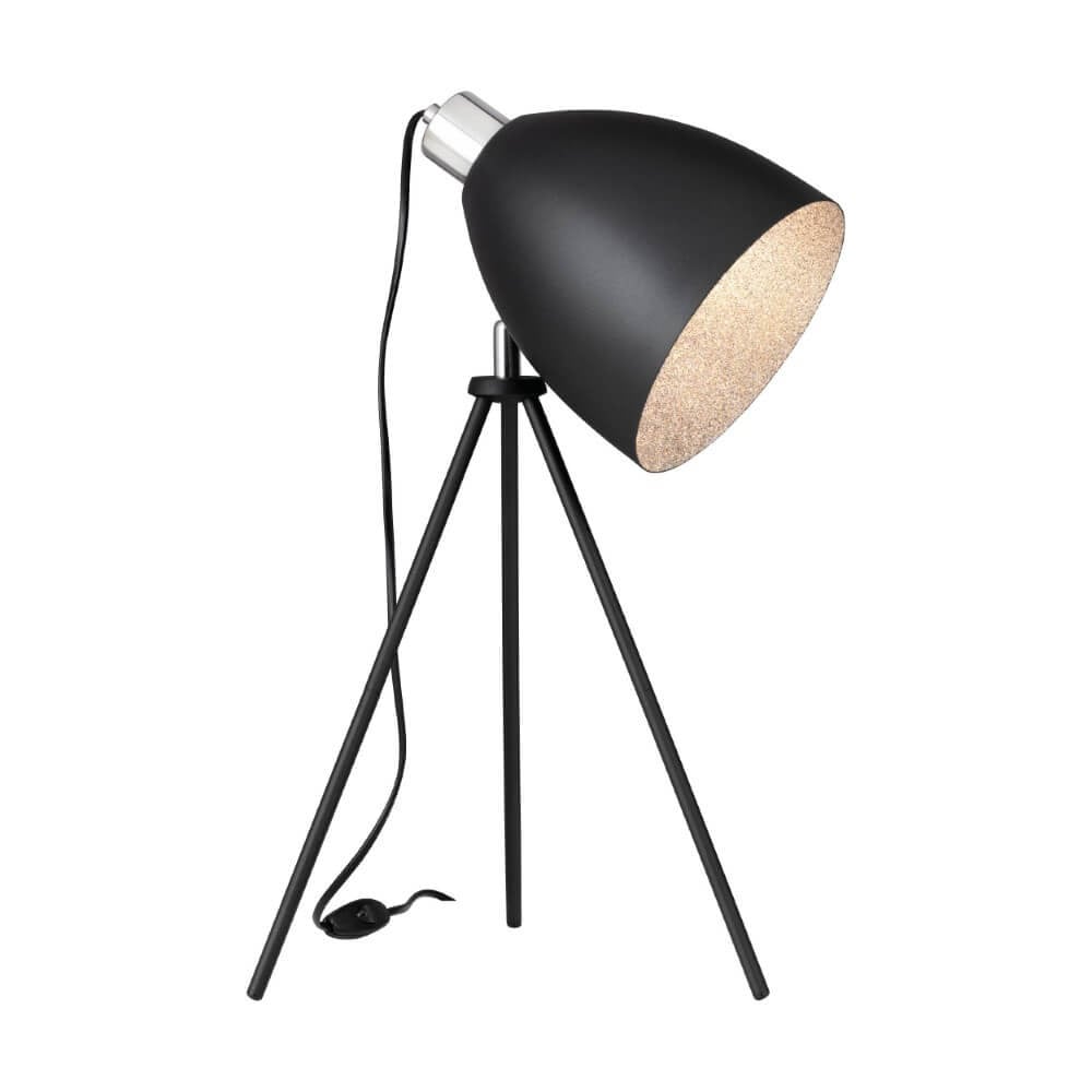 Stars of Light Mareperla Tripod vloerlamp zwart met metalen voet en koepelkap, Hoogte: 145 cm