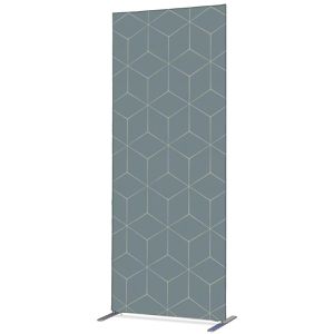 Showdown-Displays Stellwand Hexagon, Trennwand, Stoffbespannung, 200 x 100 cm, grau