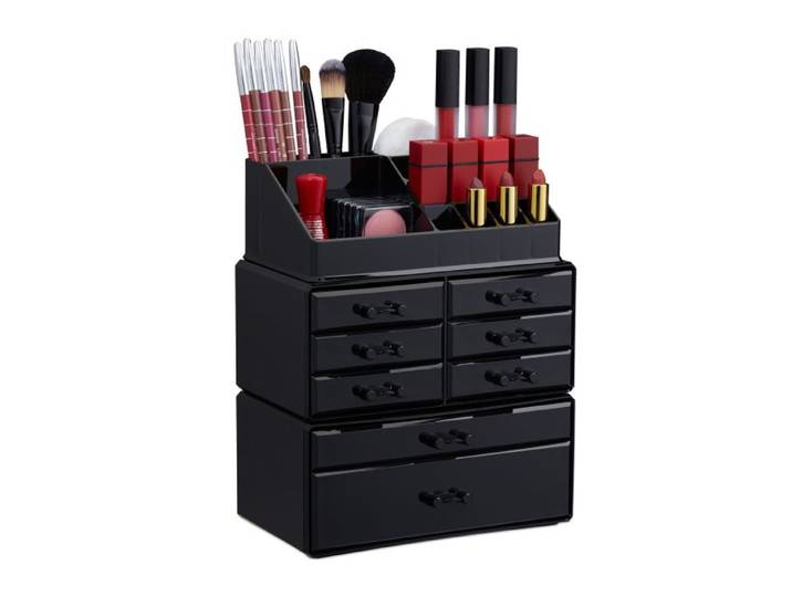 Relaxdays 2 x Make Up Organizer schwarz