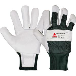 Hase Arbeitshandschuhe Forest Worker 293340, Echt Leder, weiß-grün, Größe 8 / M