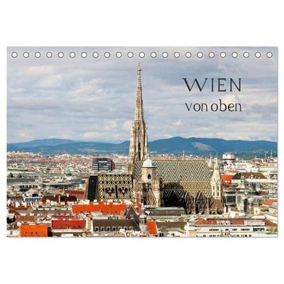 WIEN von oben (Tischkalender 2026 DIN A5 quer), CALVENDO Monatskalender