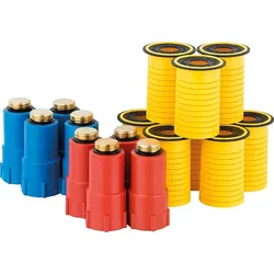 Baustopfen Set Blindstopfen Prüfstopfen Abdrückstopfen 1/2 Zoll Rot Blau Gelb