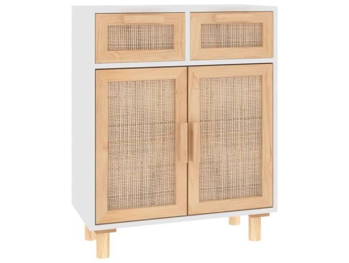 Buffet Bas - ESTINK - 85670 - Bois de pin massif - Rotin naturel - 60x30x75 cm