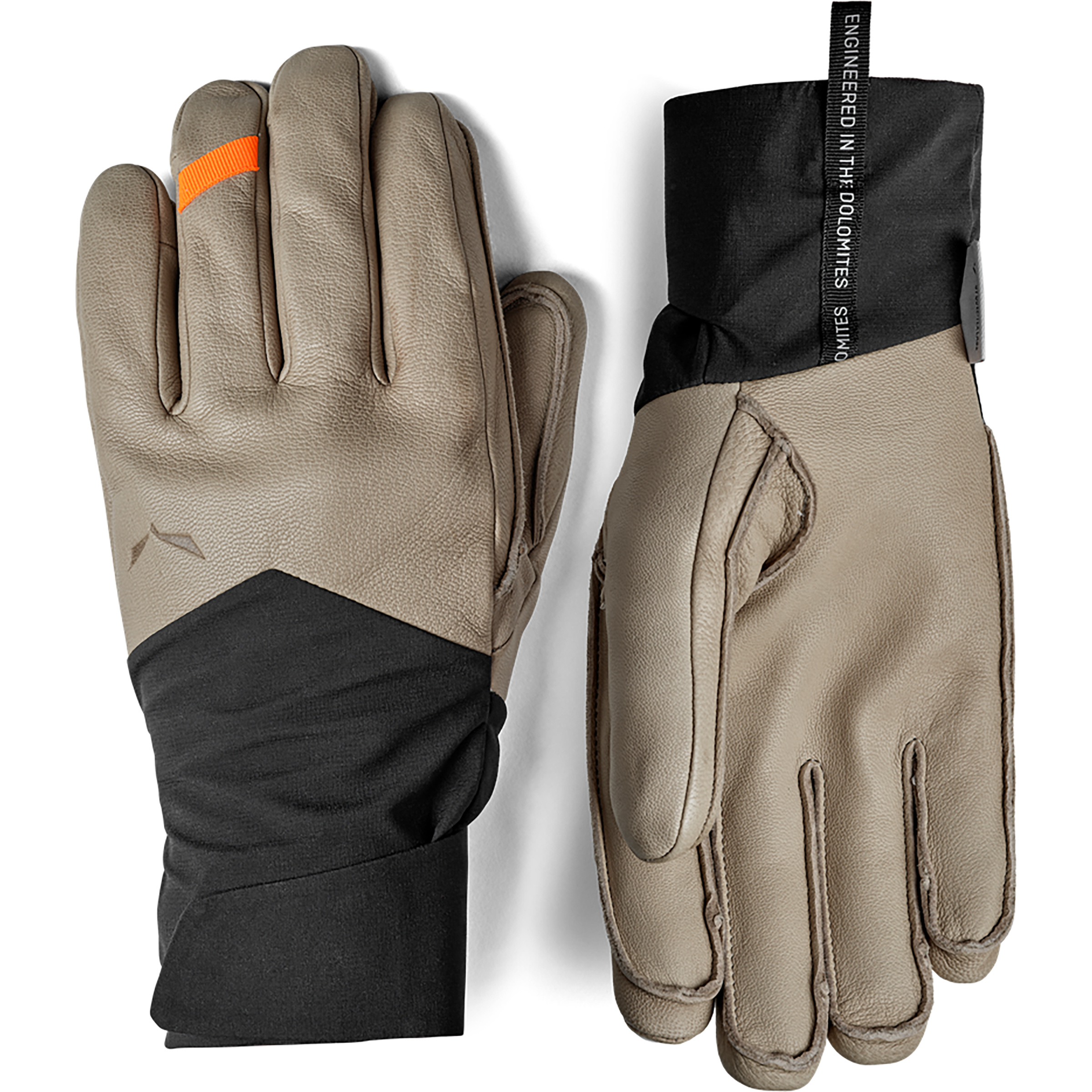 Salewa Ortles Leather Infinium Fingerhandschuhe grau Größe L Bergsteigen Elastisch Wasserabweisend