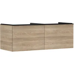 Hansgrohe Xelu Q Waschtischunterschrank Eiche Natur, 1360x540 mm, 2 Schubkästen, mattschwarz, SoftClose, vormontiert