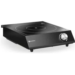 Hendi Set: Induktionskocher 3500W + Stielkasse, Kochplatte, Schwarz
