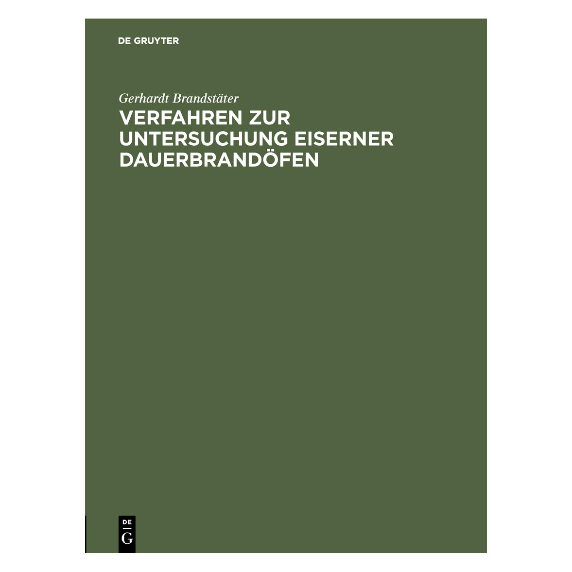 De Gruyter Brandstäter:Verfahren zur Untersuchung (67828475)