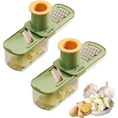 3-in-1 Knoblauchpresse, -schneider, -wolf Fleischwolf, Hochleistungs-Kunststoff-Prozessor mit Griff Lock Compact, vielseitig einsetzbar für Knoblauch, Gemüse, Fleisch, Käse