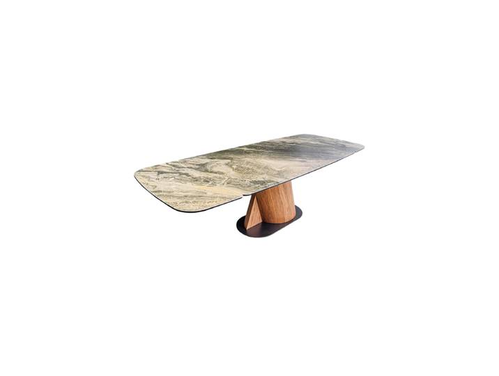 Ausziehbarer Design Esstisch „Elemento“ aus Keramik 180-260 x 100 cm Taupe-Beige Invicta Interiors